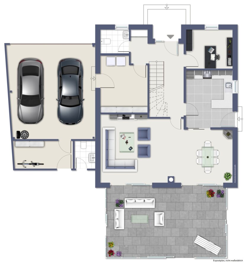 Modernes, energieeffizientes Einfamilienhaus in Bruchhausen mit Pool, Wintergarten und Sauna - Erdgeschoss