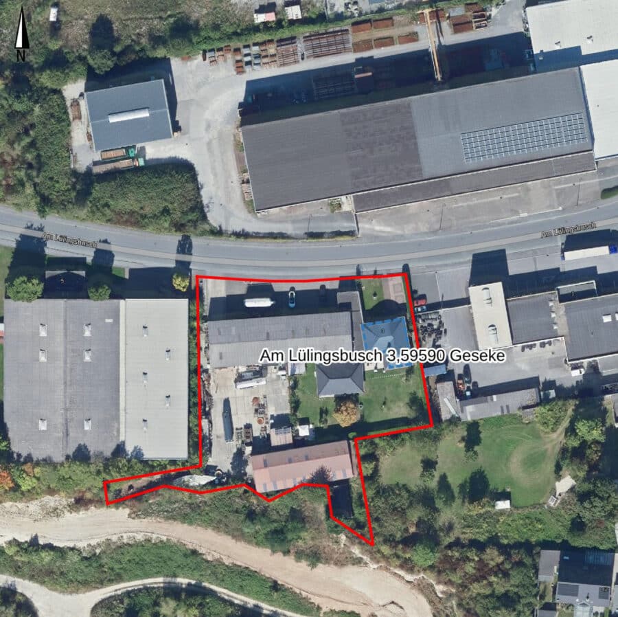 Produktion, Verwaltung & Wohnen an einem Standort - Gewerbeobjekt in Geseke - Luftbild