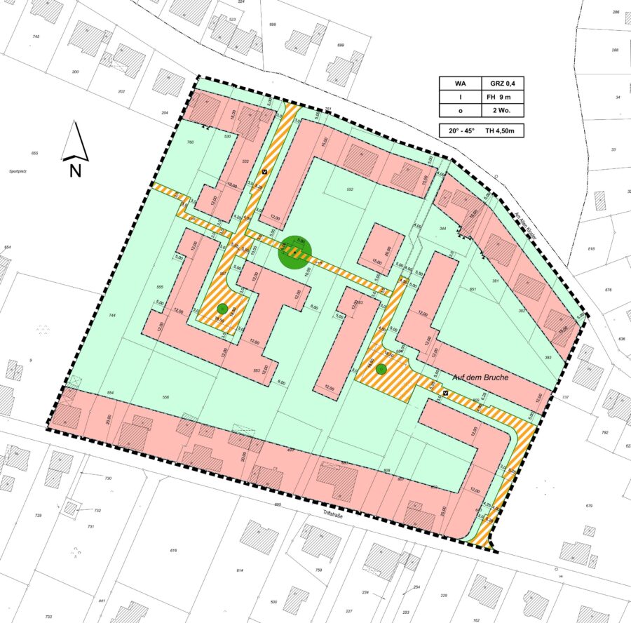 Sofort bebaubares Grundstück in zentraler und schöner Wohnlage von Arnsberg-Rumbeck - Auszug Bebauungsplan