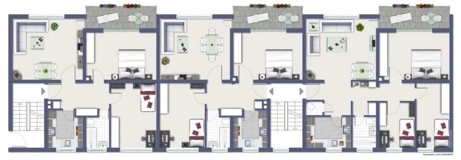 Solides Investment! Wohnanlage mit 9 Wohneinheiten und 8 Garagen in zentrumsnaher Wohnlage - Obergeschosse