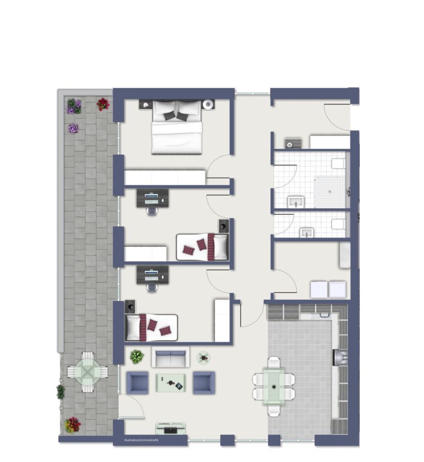 Neubau! Exklusive Eigentumswohnung mit Dachterrasse in begehrter Lage von Arnsberg - Grundriss Wohnung 4