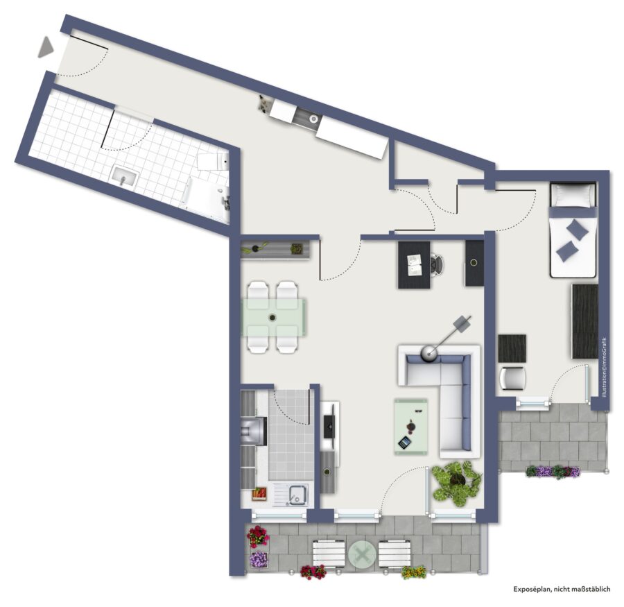 2- Zimmer- Wohnung in zentraler Lage von Herdecke - Grundriss