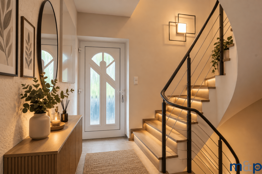 Attraktives Wohnhaus in Alt-Arnsberg – umfassend modernisiert, energieeffizient und sofort nutzbar! - Eingangsbereich-Treppenhaus KI generiert