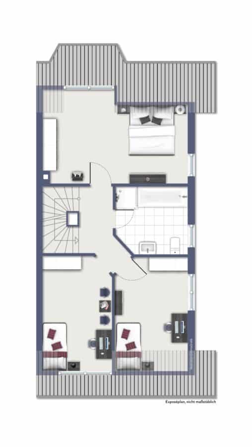 Familienfreundliches Einfamilienhaus mit Einliegerwohnung (Doppelhaushälfte) in ruhiger Wohnlage von Möhnesee-Günne - Dachgeschoss